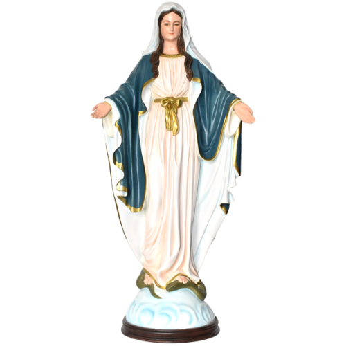 VIRGEN MILAGROSA CON LAZO - OUR LADY OF GRACE WITH LACE 86CM 34INCH 03521