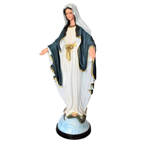 VIRGEN MILAGROSA CON LAZO - OUR LADY OF GRACE WITH LACE 86CM 34INCH - De lado 03521