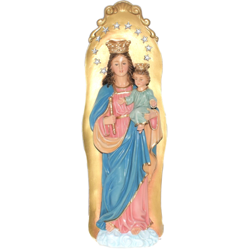 VIRGEN AUXILIADORA APLIQUE - HELP OF CHRISTIANS PLAQUE 37CM - Plano medio 12189