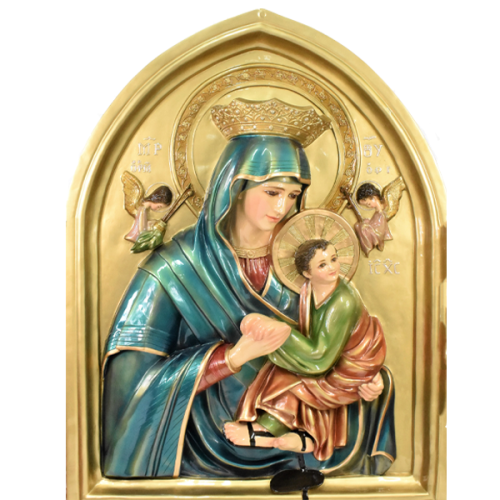 VIRGEN DEL PERPETUO SOCORRO APLIQUE - OLO PERPETUAL HELP PLAQUE 110CM 43INCH 03644