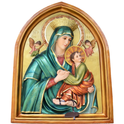 VIRGEN DEL PERPETUO SOCORRO APLIQUE - OLO PERPETUAL HELP PLAQUE 110CM 43INCH (2) 03644